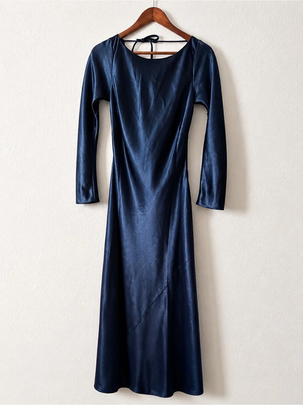 Abercrombie & Fitch Midnight Navy Satin Maxi Dress